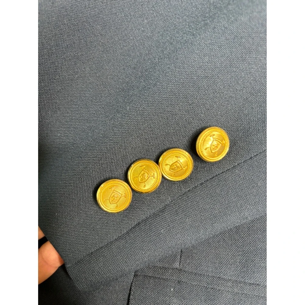 Polo‎ University Club Ralph Lauren Navy Blue Blazer Gold Buttons Made in USA 44R